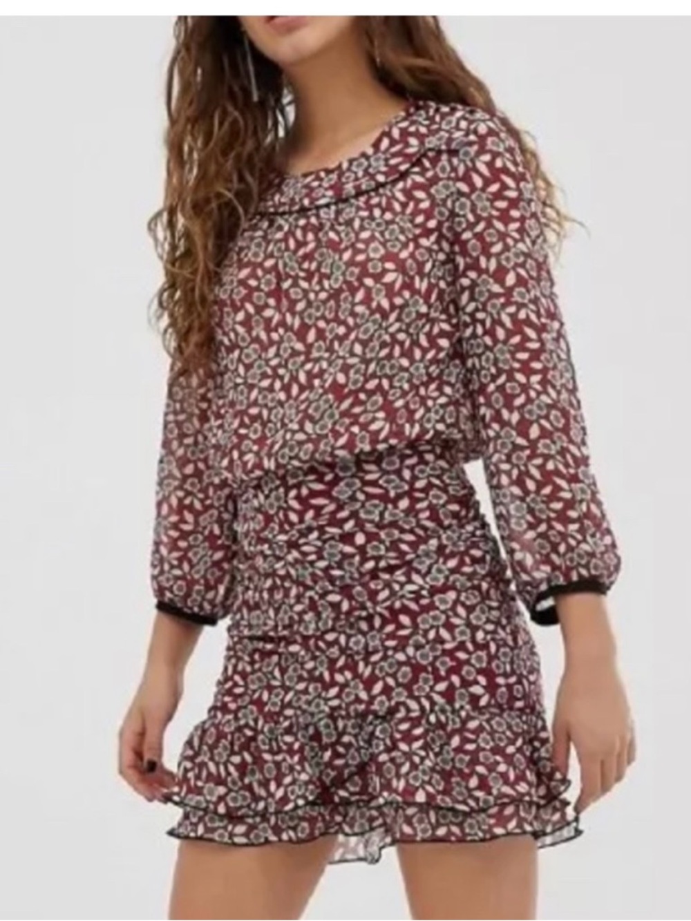 ba&sh Billy Ruched floral dress